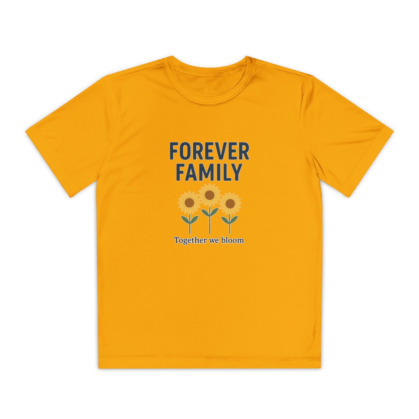 Forever Family Youth Tee — “Together We Bloom” Sunflower Kids T‑Shirt