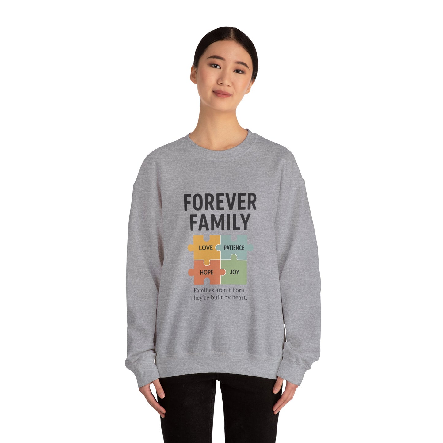 Family Love Crewneck Sweatshirt | Forever Family Puzzle Design