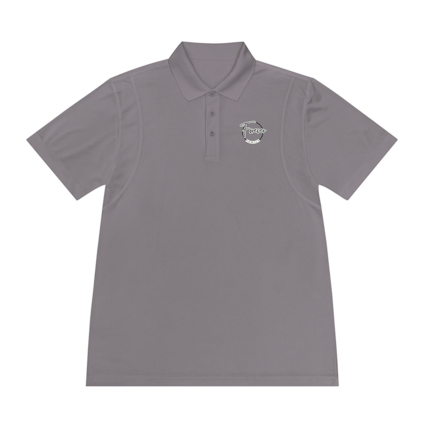 Men's White Sport Polo Shirt — Minimal 'Force' Logo Athletic Golf Polo