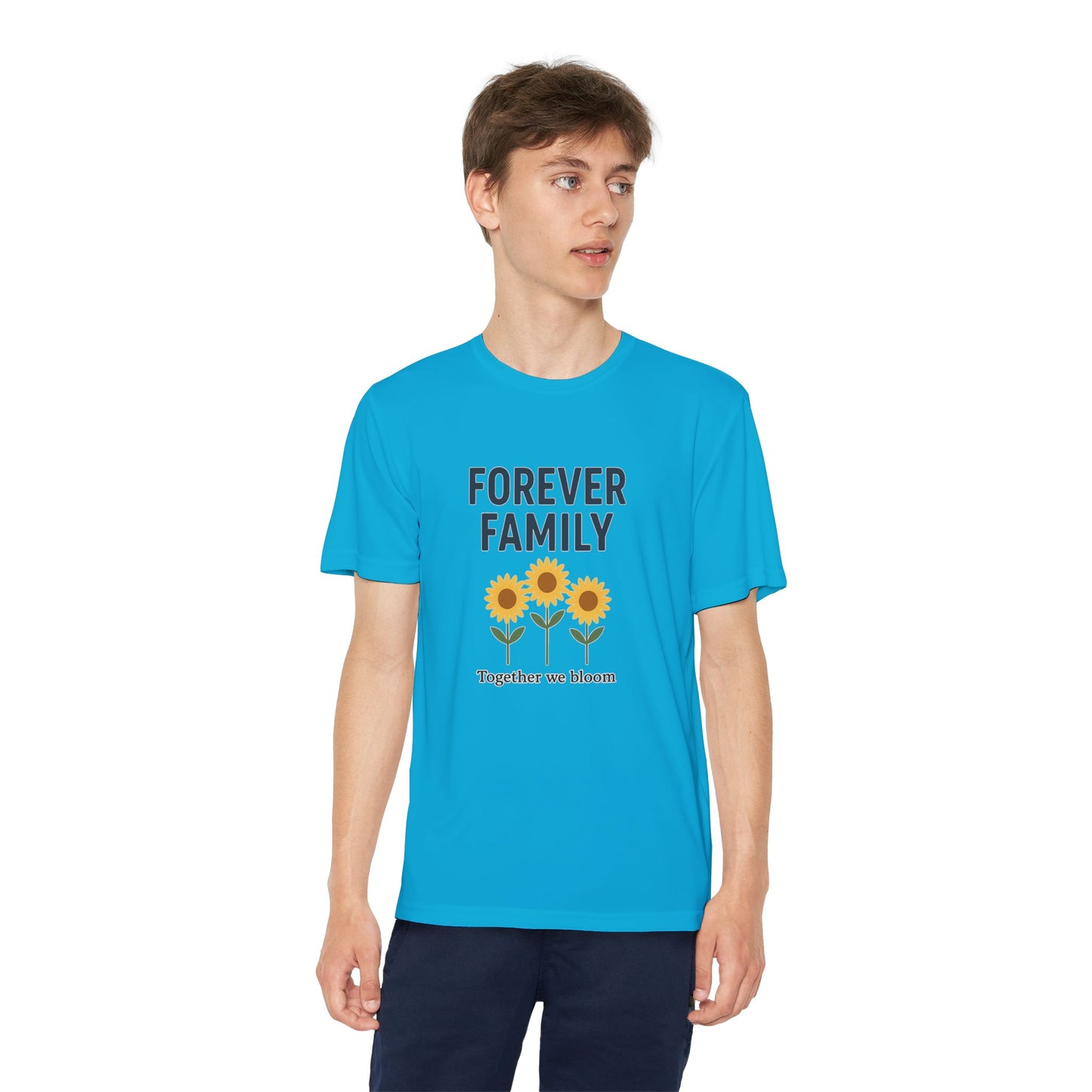 Forever Family Youth Tee — “Together We Bloom” Sunflower Kids T‑Shirt