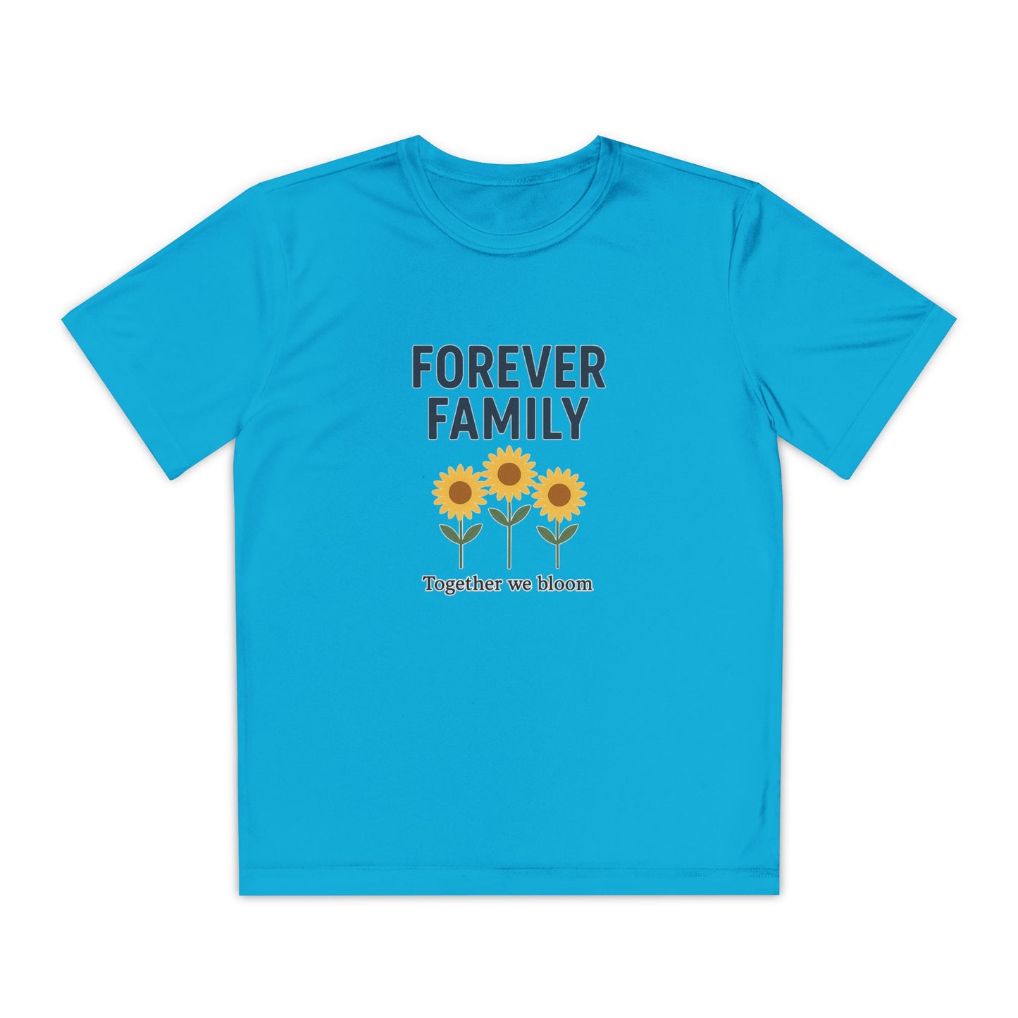 Forever Family Youth Tee — “Together We Bloom” Sunflower Kids T‑Shirt