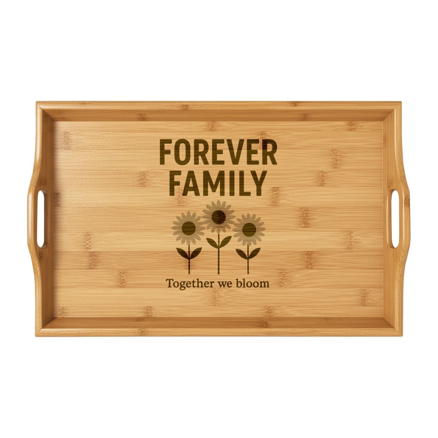 Personalized Bamboo Serving Tray - Forever Family Engraved
