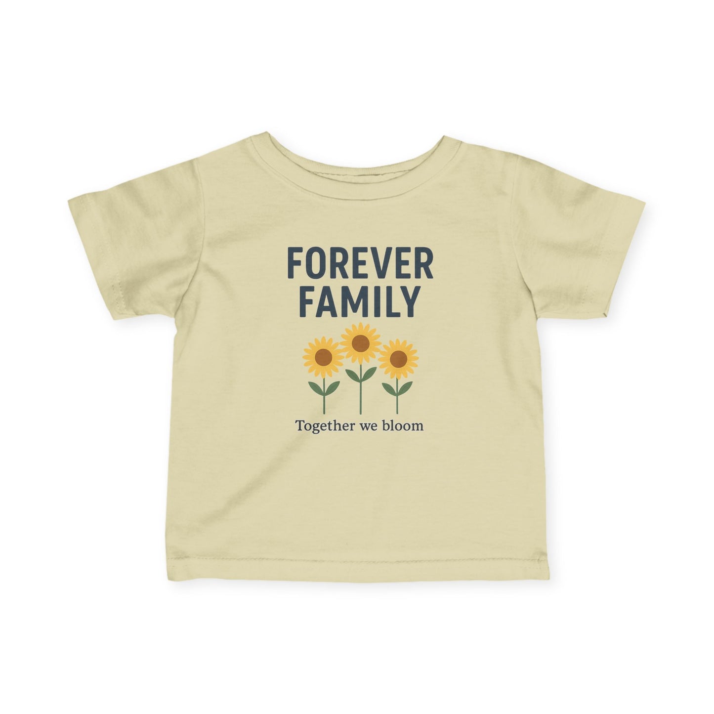 Infant Tee — "Forever Family" Sunflower Baby Shirt