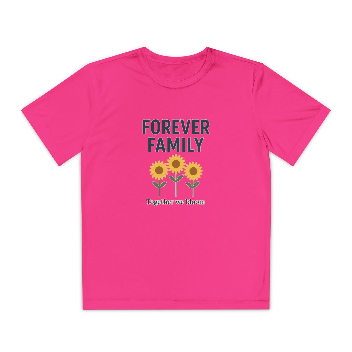 Forever Family Youth Tee — “Together We Bloom” Sunflower Kids T‑Shirt