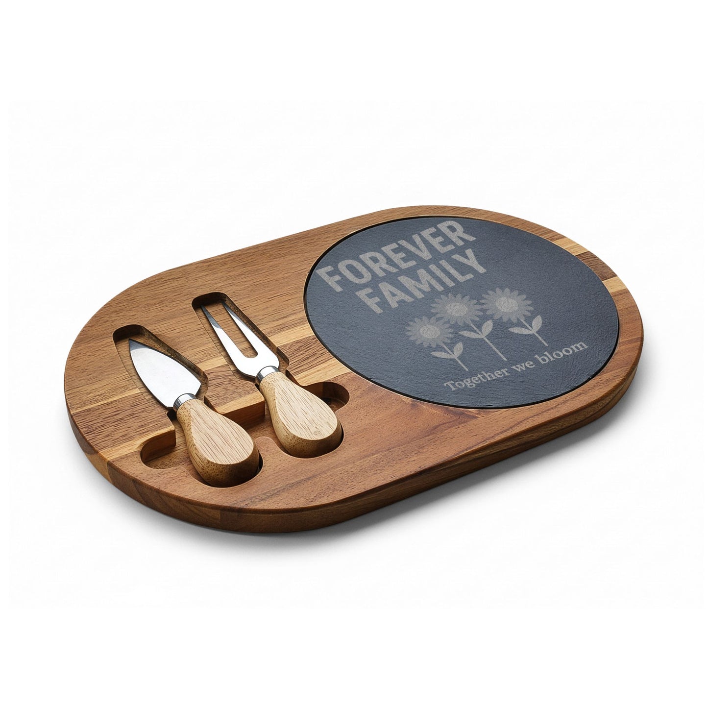 Engraved Charcuterie Board with Family Quote