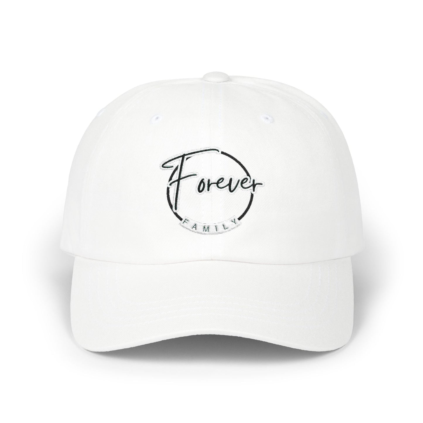 Embordered Cap - "Forever Family" Minimal Script Baseball Hat