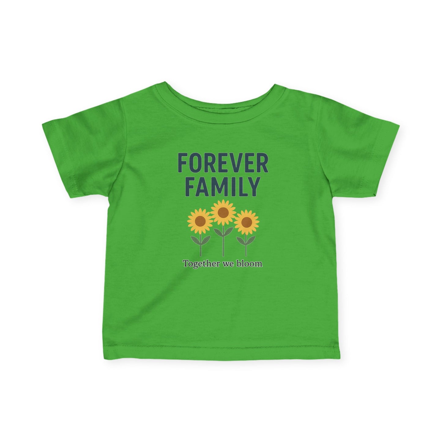 Infant Tee — "Forever Family" Sunflower Baby Shirt