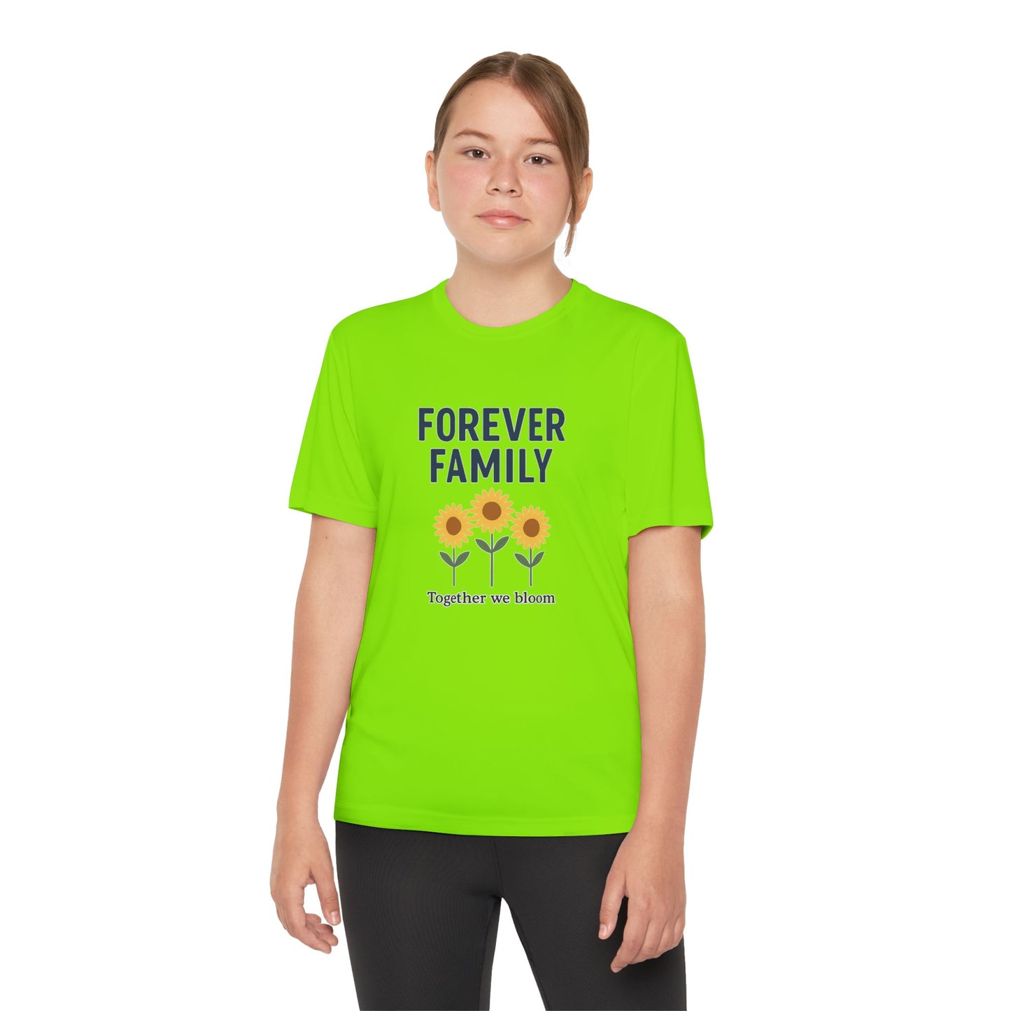 Forever Family Youth Tee — “Together We Bloom” Sunflower Kids T‑Shirt