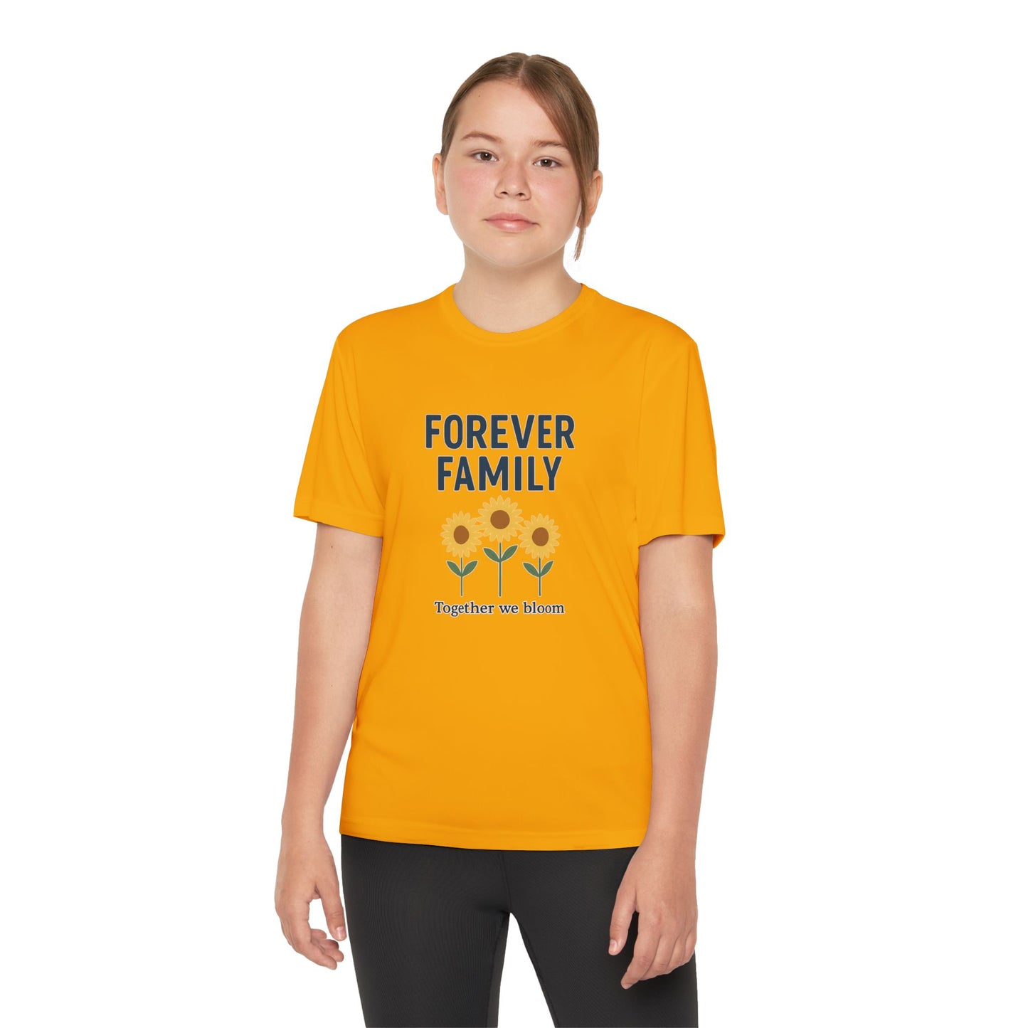 Forever Family Youth Tee — “Together We Bloom” Sunflower Kids T‑Shirt