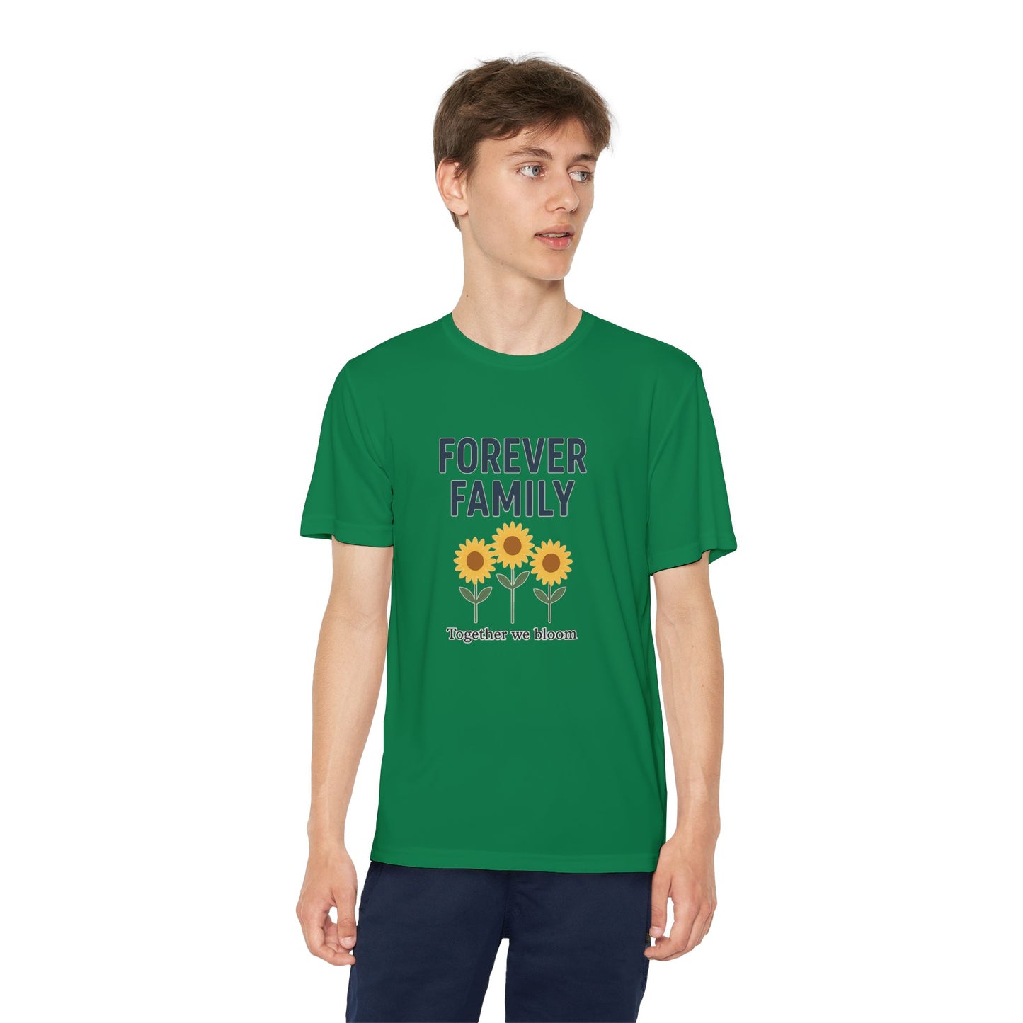 Forever Family Youth Tee — “Together We Bloom” Sunflower Kids T‑Shirt