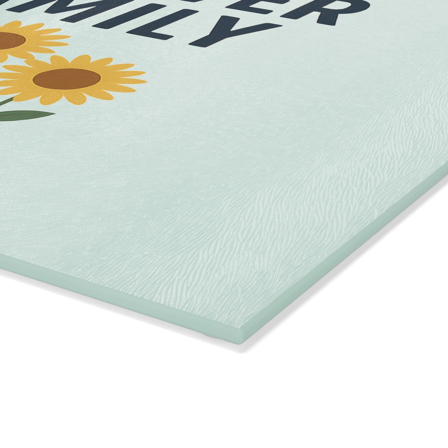 Personalized Forever Family Glass Cutting Board with Floral Design