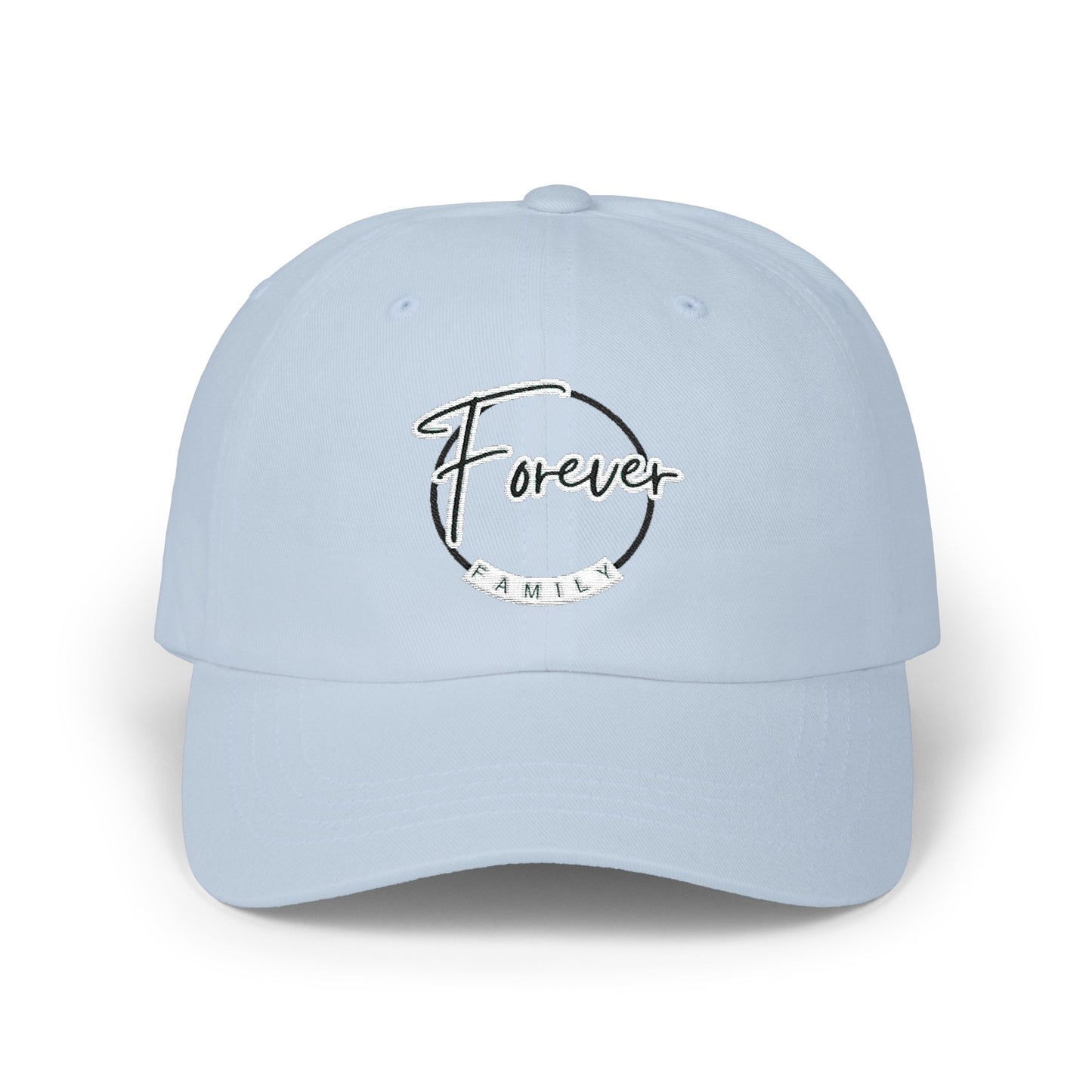 Embordered Cap - "Forever Family" Minimal Script Baseball Hat