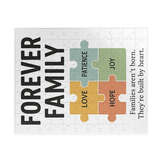 Forever Family Puzzle — 110 or 520-Piece Inspirational Jigsaw with "Love, Patience, Joy, Hope" Design