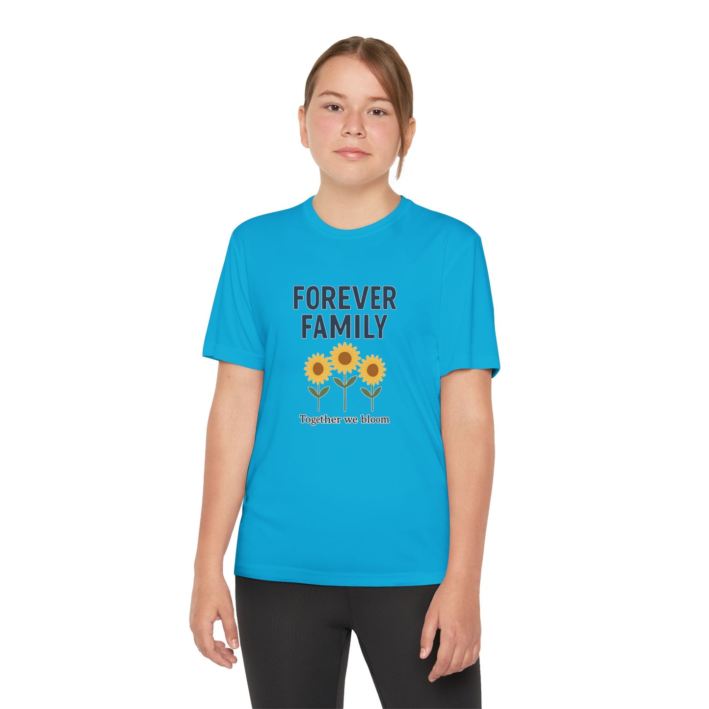 Forever Family Youth Tee — “Together We Bloom” Sunflower Kids T‑Shirt