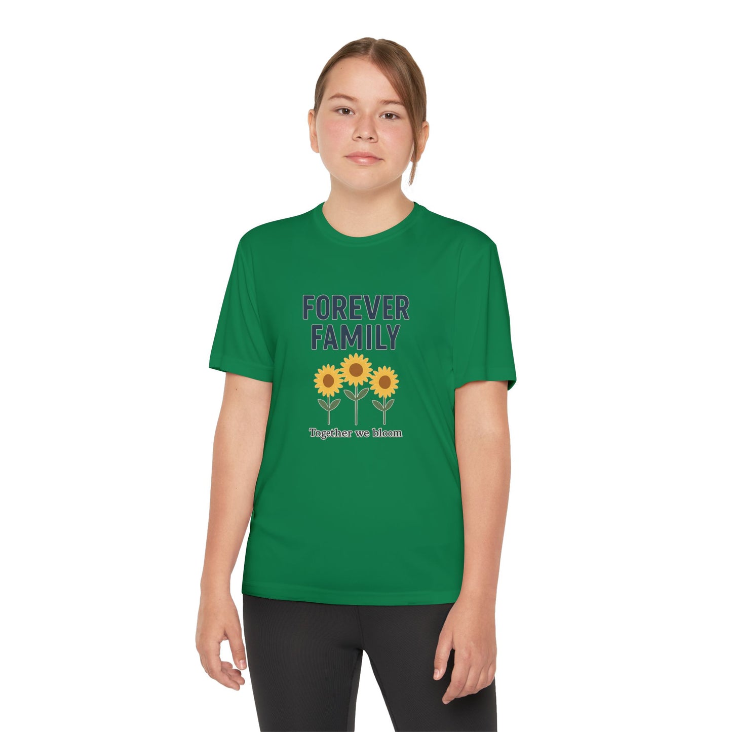Forever Family Youth Tee — “Together We Bloom” Sunflower Kids T‑Shirt