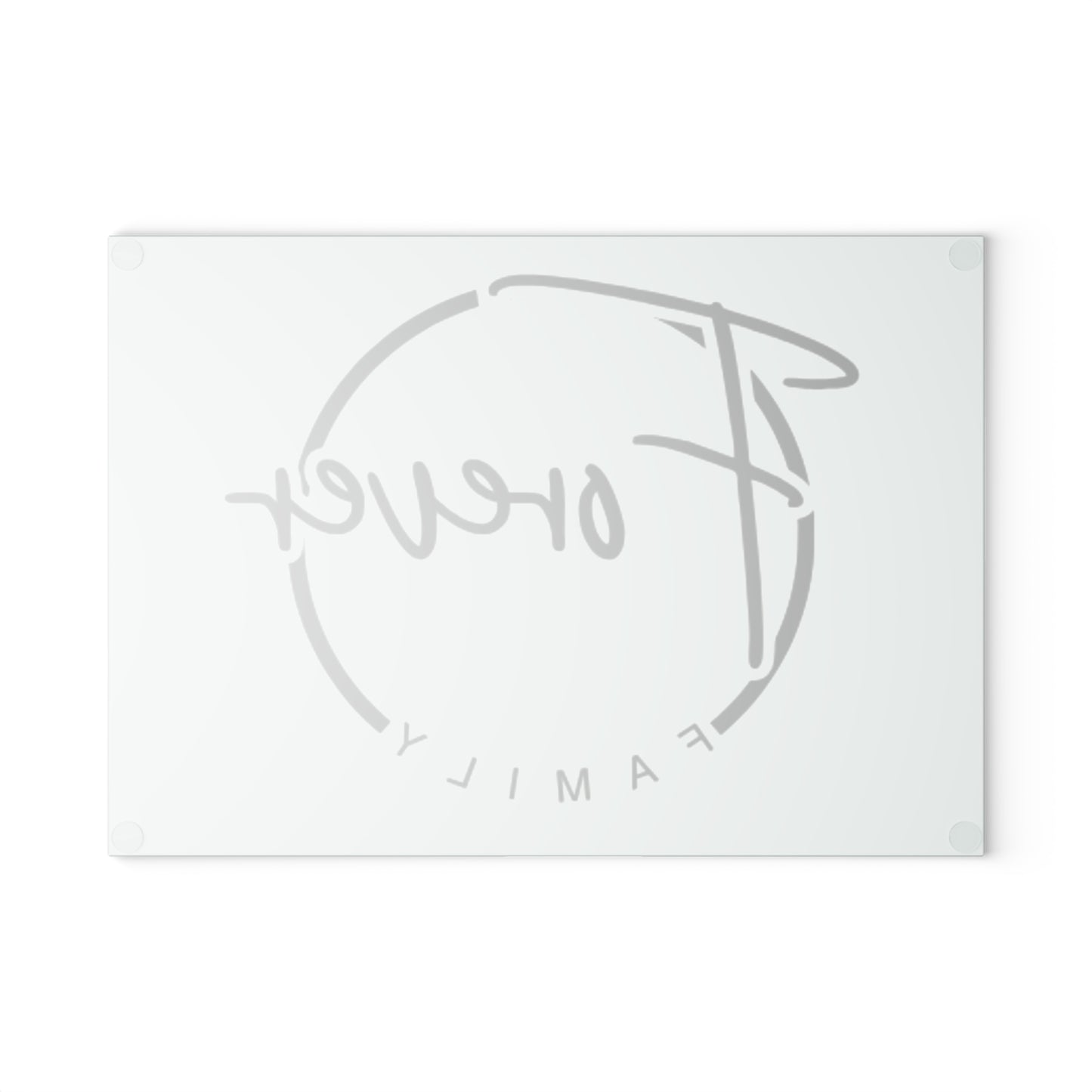 Glass Cutting Board – "Forever Family" Etched Glass Cutting Board, Pastel Kitchen Decor Gift