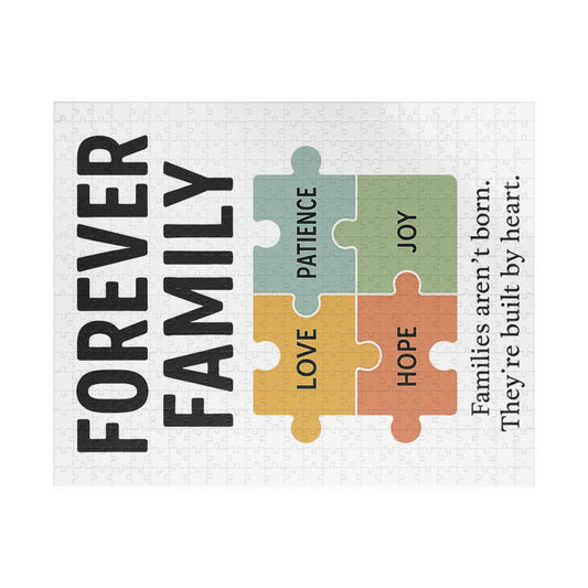 Forever Family Puzzle — 110 or 520-Piece Inspirational Jigsaw with "Love, Patience, Joy, Hope" Design