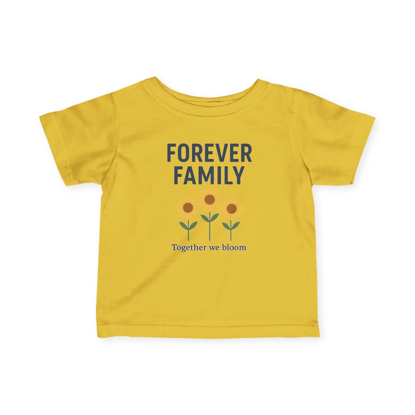 Infant Tee — "Forever Family" Sunflower Baby Shirt
