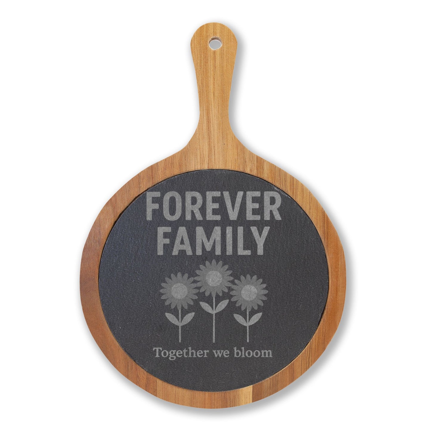Engraved Charcuterie Board with Family Quote