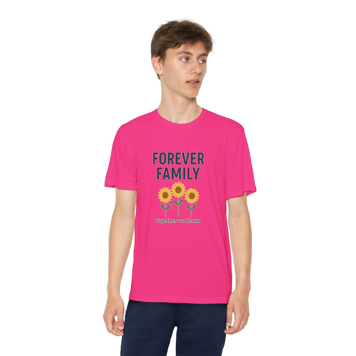 Forever Family Youth Tee — “Together We Bloom” Sunflower Kids T‑Shirt