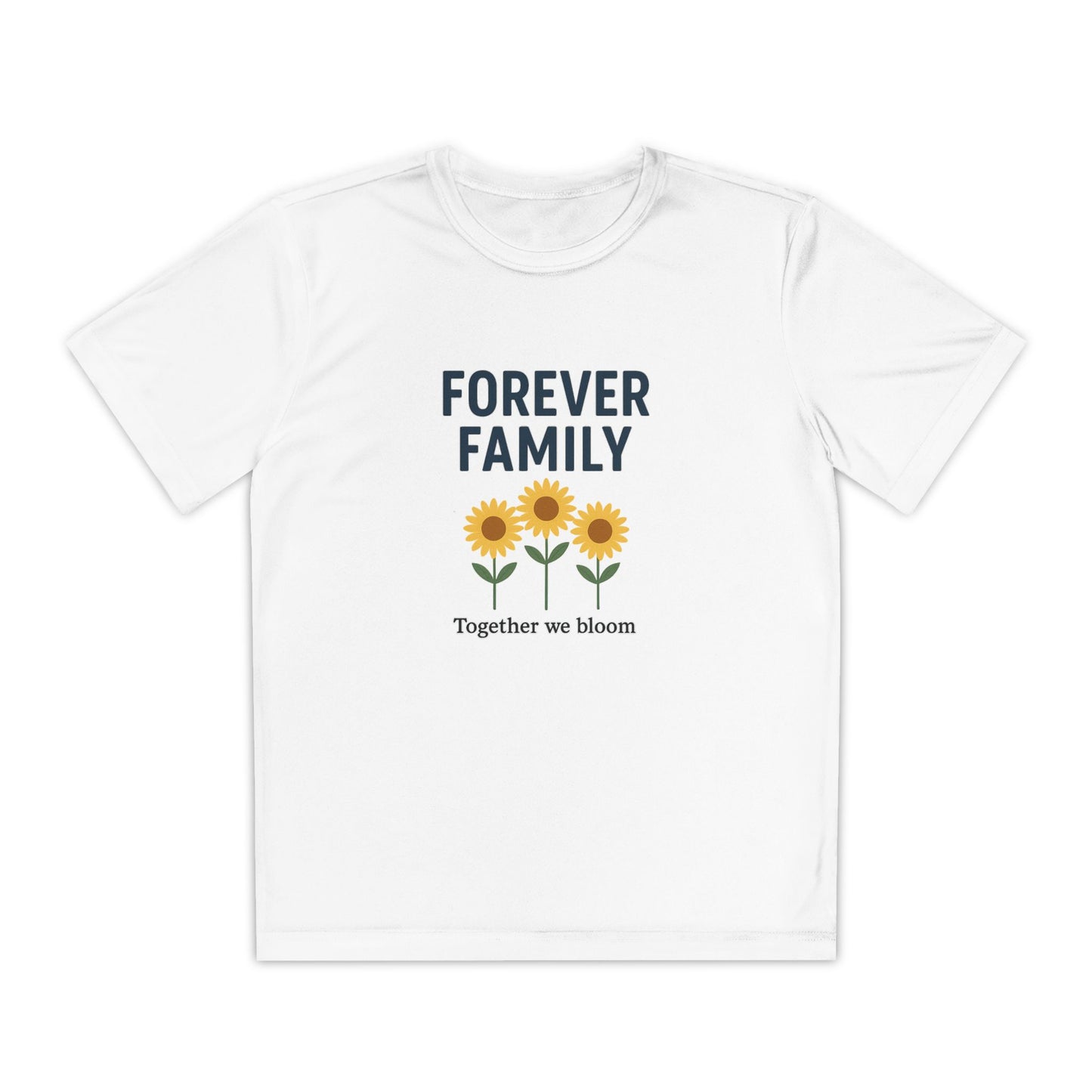 Forever Family Youth Tee — “Together We Bloom” Sunflower Kids T‑Shirt
