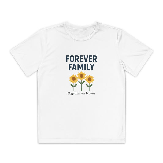 Forever Family Youth Tee — “Together We Bloom” Sunflower Kids T‑Shirt