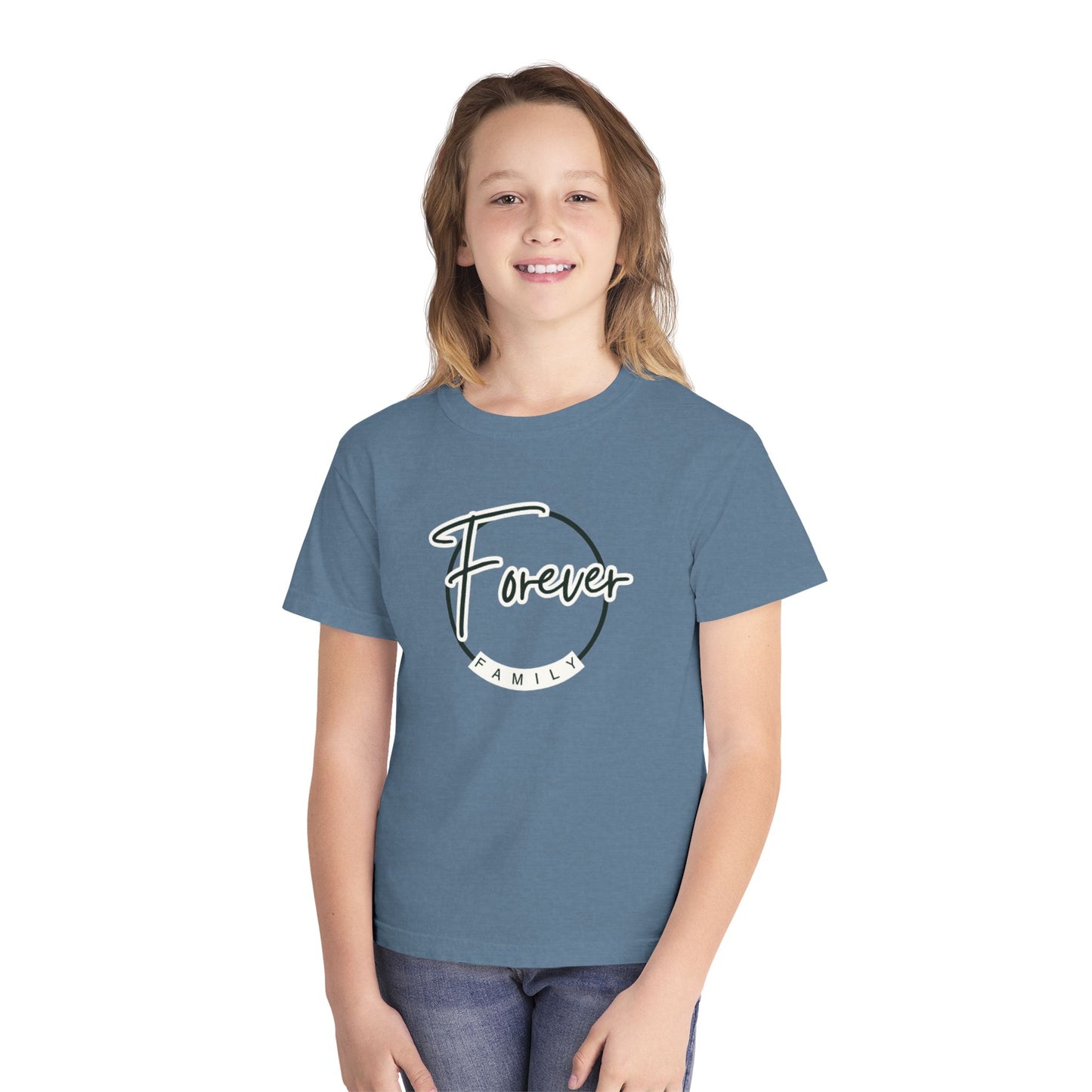 Forever Family Youth Tee — "Forever" Circle Graphic Kids T-Shirt