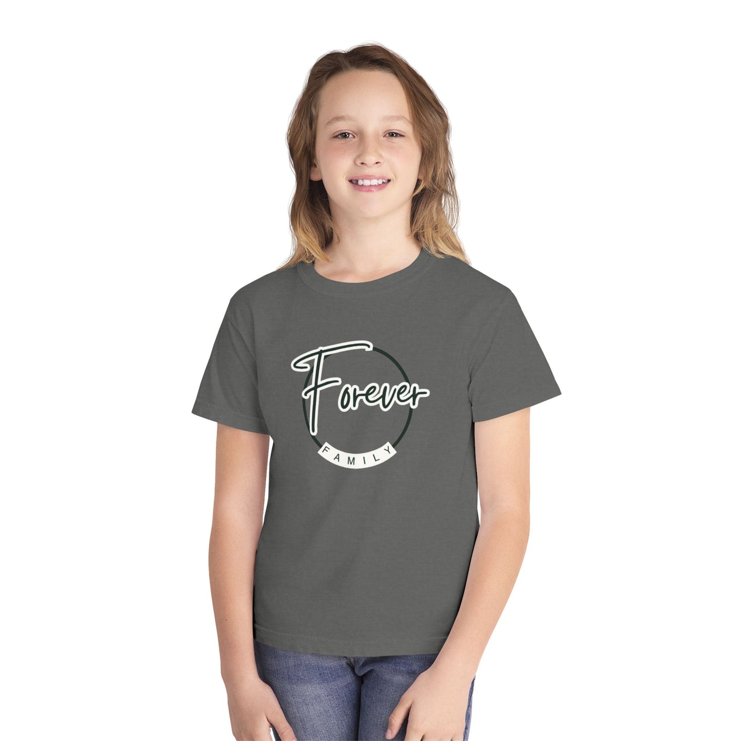Forever Family Youth Tee — "Forever" Circle Graphic Kids T-Shirt