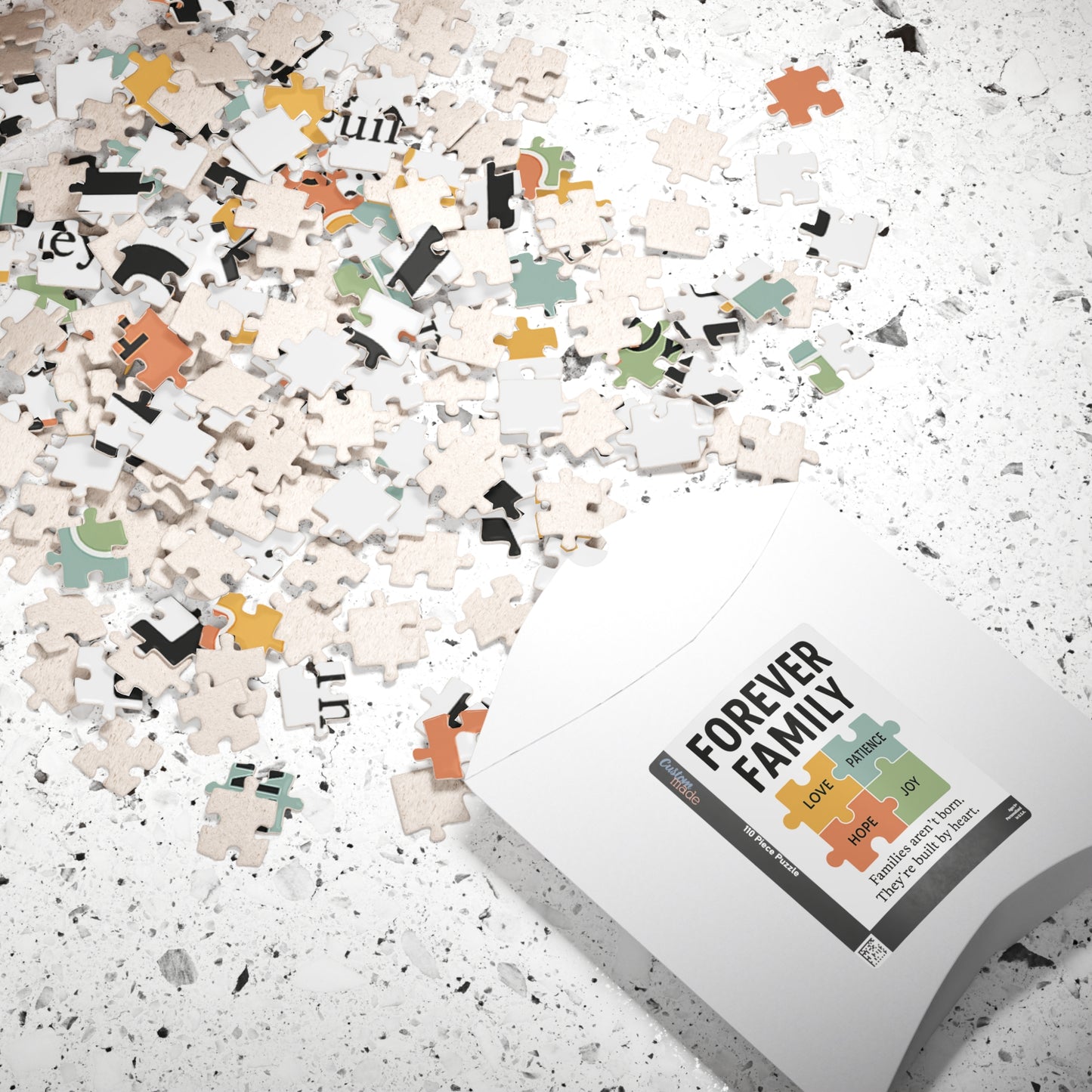 Forever Family Puzzle — 110 or 520-Piece Inspirational Jigsaw with "Love, Patience, Joy, Hope" Design