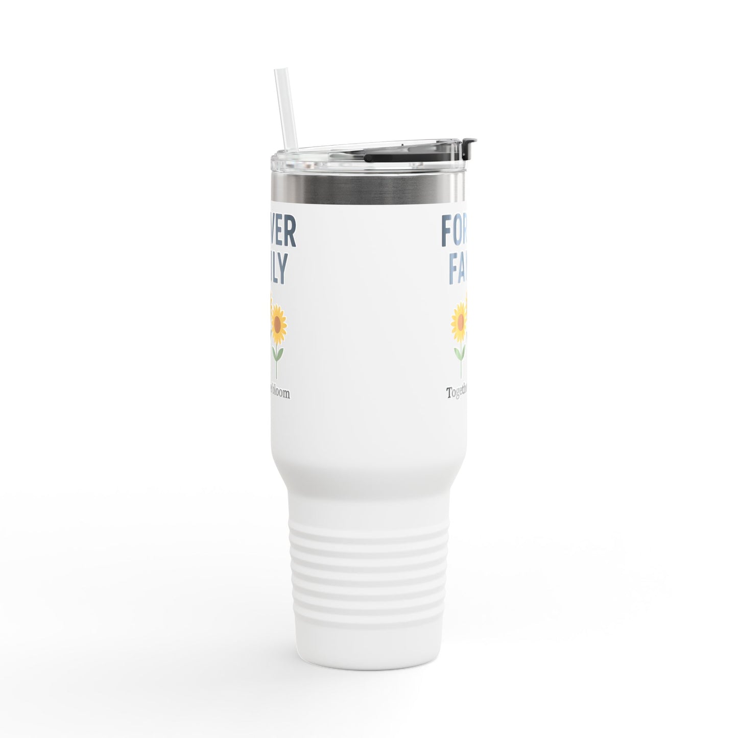 Forever Family 40oz Insulated Travel Mug — 'Together We Bloom' Sunflower Tumbler