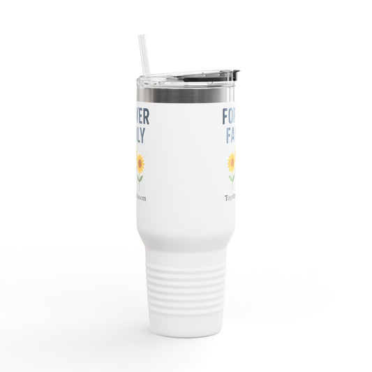 Forever Family 40oz Insulated Travel Mug — 'Together We Bloom' Sunflower Tumbler
